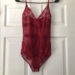 Red Lace Bodysuit
